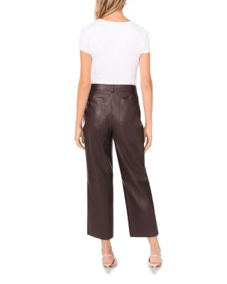 Wide Leg Faux Leather Pants