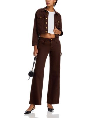 Joanne Low Rise Wide Leg Jeans in Brown
