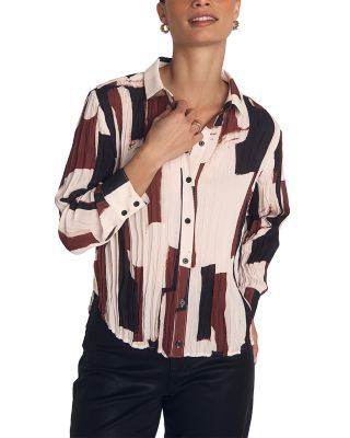 Pleated Button Down Shirt