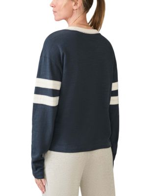 Slub Varsity V Neck Top