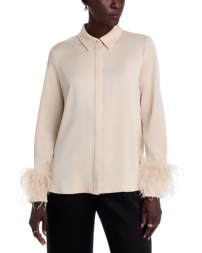 Ungaro Luna Satin Back Crepe Blouse In Neutral