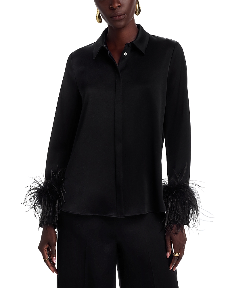 Ungaro Luna Satin Back Crepe Blouse In Black