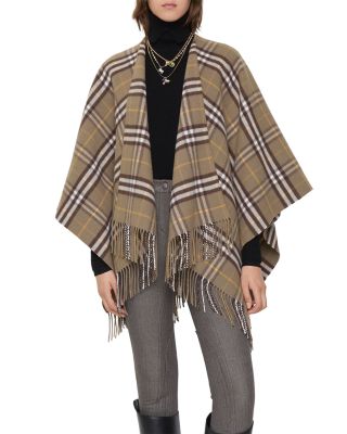 Vole Check Wool & Cashmere Cape