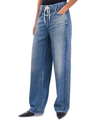 Mirarmar Cotton Terry Wide Leg Drawstring Sweatpant Jean