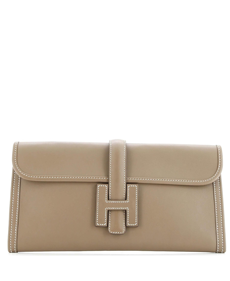 Pre-owned Pre-owned Hermes Hermes 29 Jige Elan Clutch Swift In Gray