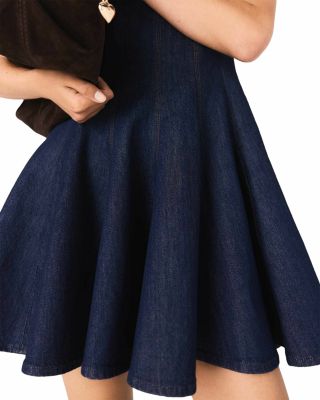 Short Denim Dress with Ruffles