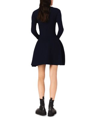 Knit Dress with Flared Skirt