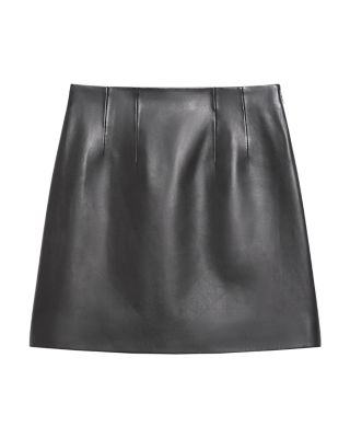 High Waist Leather Mini Skirt