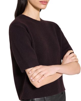 Cashmere Cropped Short Sleeve Sweater