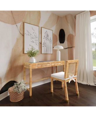  Amara Rattan Performance Fabric Dining Chair in Natural