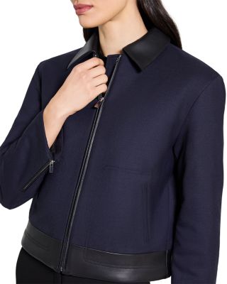 Boxy Wool Blend Zip Jacket