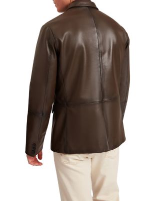 Seinej Regular Fit Burnished Leather Blazer