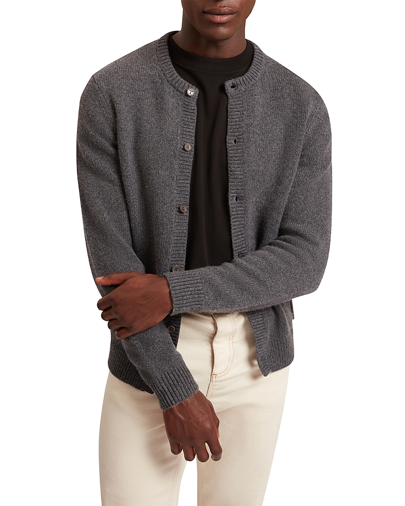 Ted Baker Helion Merino Wool Blend Cardigan In Gray