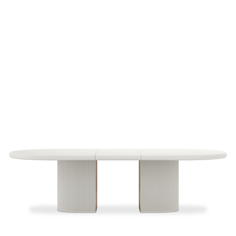 Caracole Love Dining Table, Matte Pearl In White