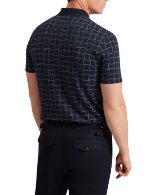 Eduard Short Sleeve Square Jacquard Polo