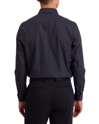 Hangent Regular Fit Branded Stripe Print Cotton Shirt