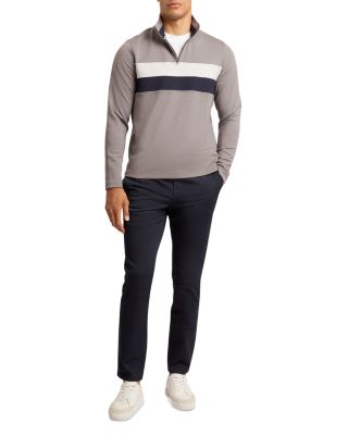 VIKTORO T Stitch Contrast Panel Half Zip Top