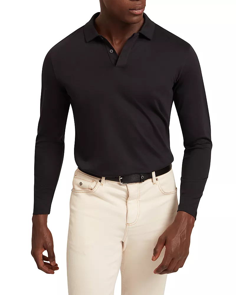 Ted Baker Ignac Long Sleeve Regular Soft Touch Cotton Polo