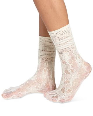 Peony Lace Crew Socks