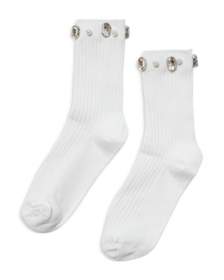 Crystal Ribbed Crew Socks 