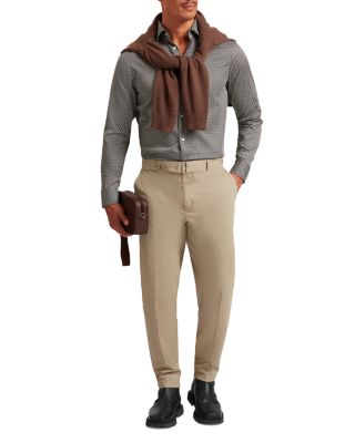 Jozef Slim Fit Mini Geo Print Cotton Shirt