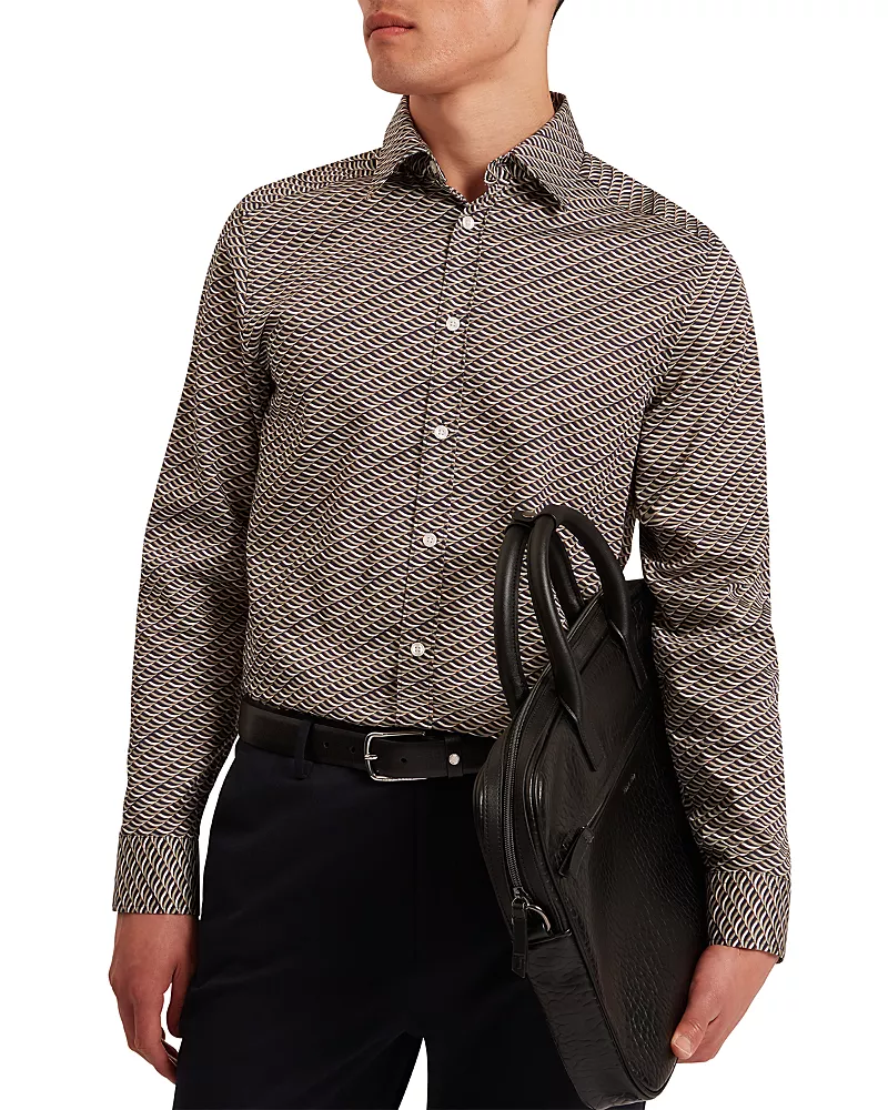 Ted Baker Agnar Long Sleeved Regular Fit Button Down Shirt