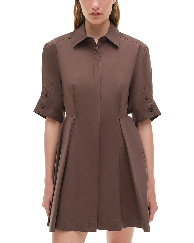 Simkhai Jazzie Short Sleeve Mini Dress In Chocolate In Brown
