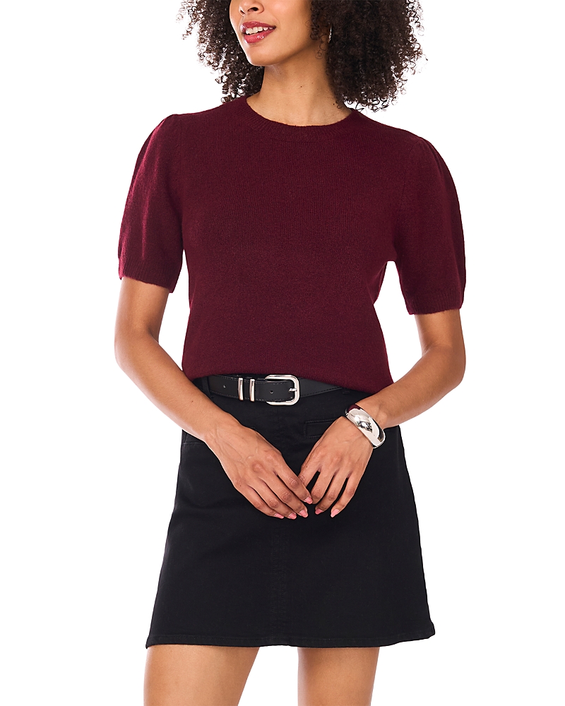 Vince Camuto Short Sleeve Sweater In Burgundy