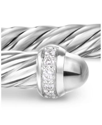 Cablespira Flex&reg; Bracelet in Sterling Silver with Diamonds, 4mm