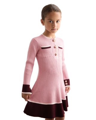 Girls' Willa Scallop Detail Knitted Dress - Big Kid