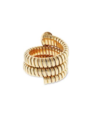 18K Yellow Gold Via Giardino Ruby & Diamond Tubogas Wrap Ring