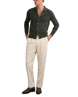 Gideon Long Sleeved Button Through Stitch Detail Cardigan