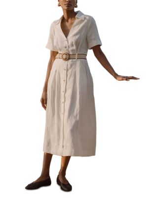 Petite Anita Belted Linen Dress