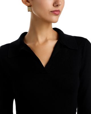 Collared Faux Leather Dress 