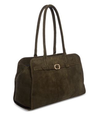 Suede Belted Shoulder Bag