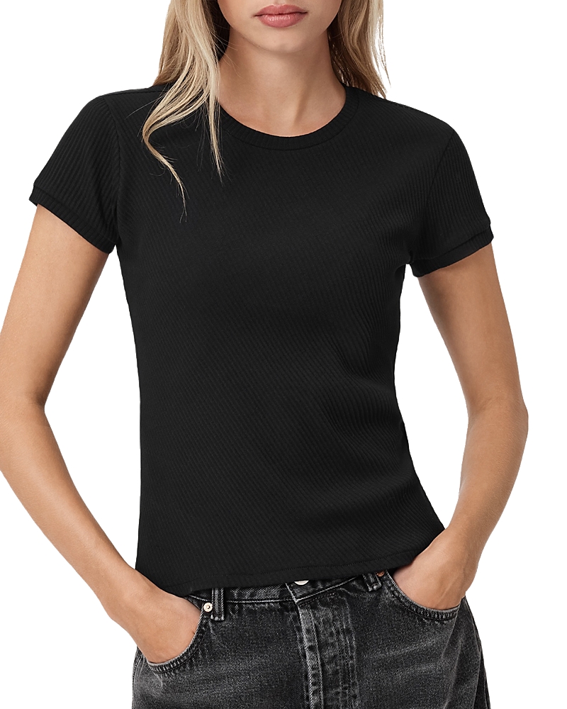 Allsaints Stevie Crew-neck Short-sleeve Organic-cotton T-shirt In Black
