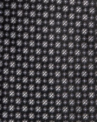 Geo Floral Print Silk Neck Tie - Exclusive