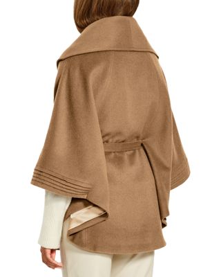 Belted Shawl Collar Cape Coat