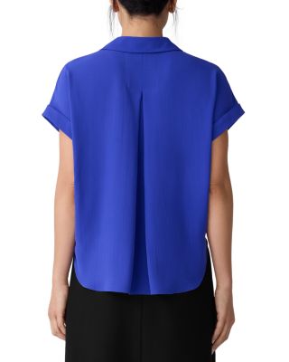 Silk Notched Collar Top