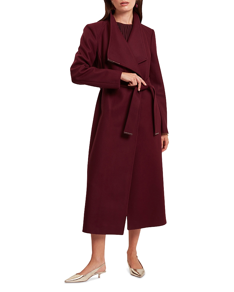 Ted Baker Rosell Wool Blend Wrap Coat In Brown