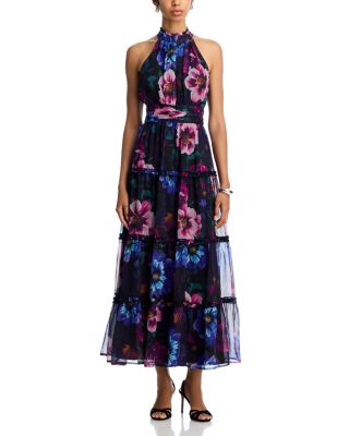 Floral Halter Guest of Maxi Dress - Exclusive