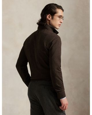 Houndstooth Luxury Jersey Quarter Zip Pullover