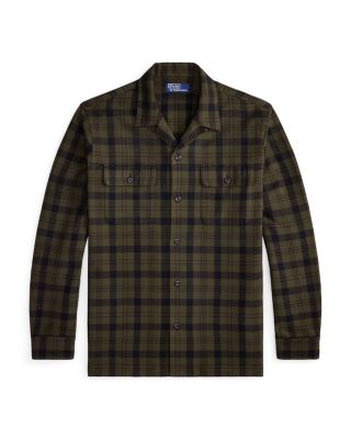 Classic Fit Plaid Flannel Camp Shirt