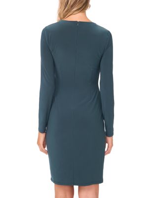 Ruched Asymmetric Long Sleeve Dress