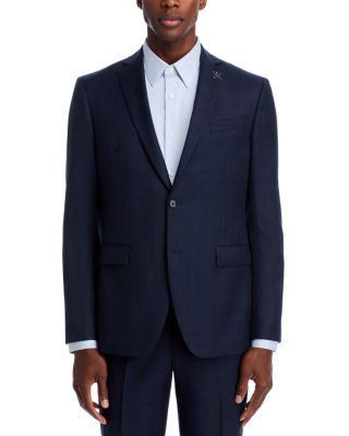 Tonal Plaid Slim Fit Suit Jacket