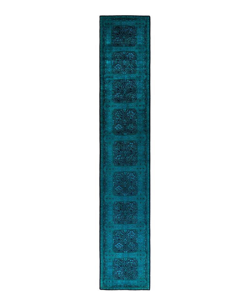 Bloomingdale's Fine Vibrance M1363 Runner Area Rug, 3'1x18'2 In Blue