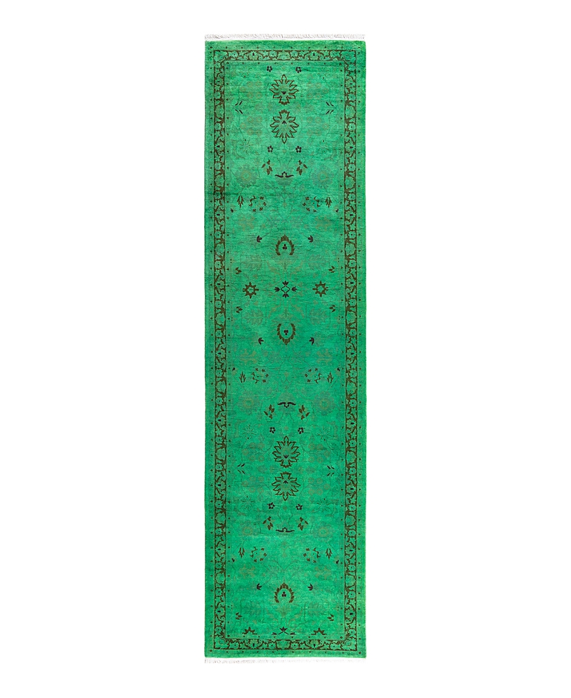 Bloomingdale's Fine Vibrance M1339 Runner Area Rug, 2'6x10'2 In Green