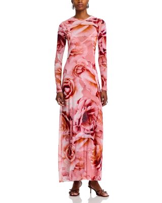 Paola Round Neck Mesh Dress