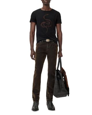 Raw Edge Fine Line Embroidered Tee