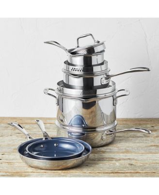 Clad CFX 10-Piece Stainless Steel Ceramic Nonstick Cookware Set 